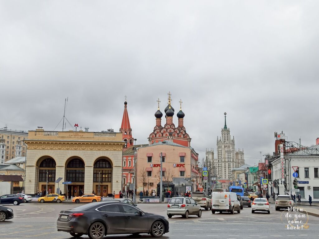 The initial view from the metro station.