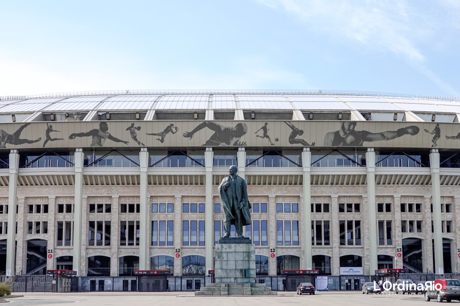 Luzhniki Arena with Lenin statue